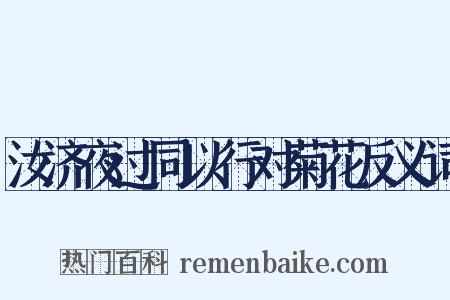 汝济夜过同以行对菊花反义词是什么意思的图片